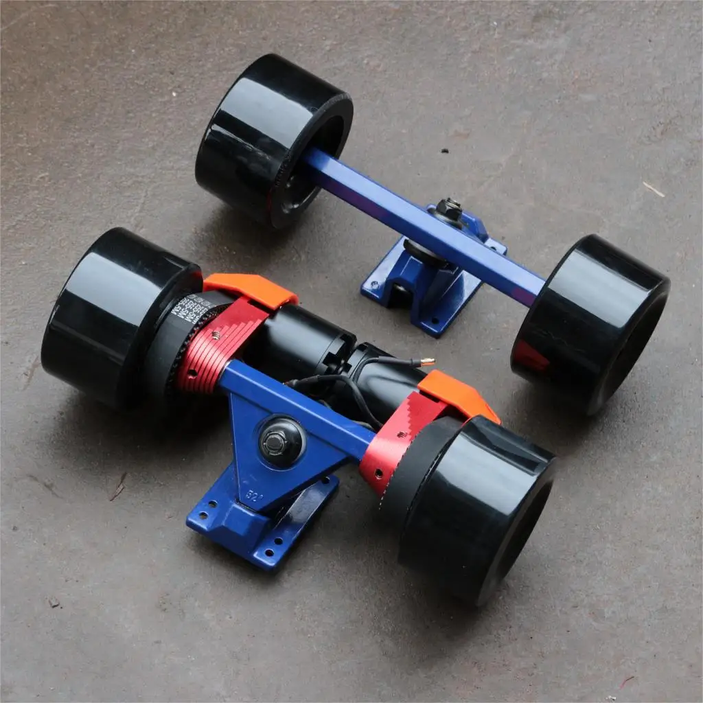 Self-made four-wheel electric skateboard, n5065 belt dual drive power bridge, skateboard modified accessories, 7 inches