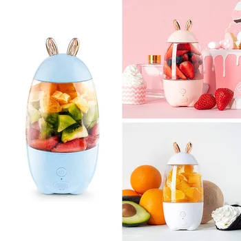 

New Portable Electric Juicer Cup Household Fruits Blender USB Charging Mini Smoothie Blender Outgoing Juicer Rabbit Shape Travel