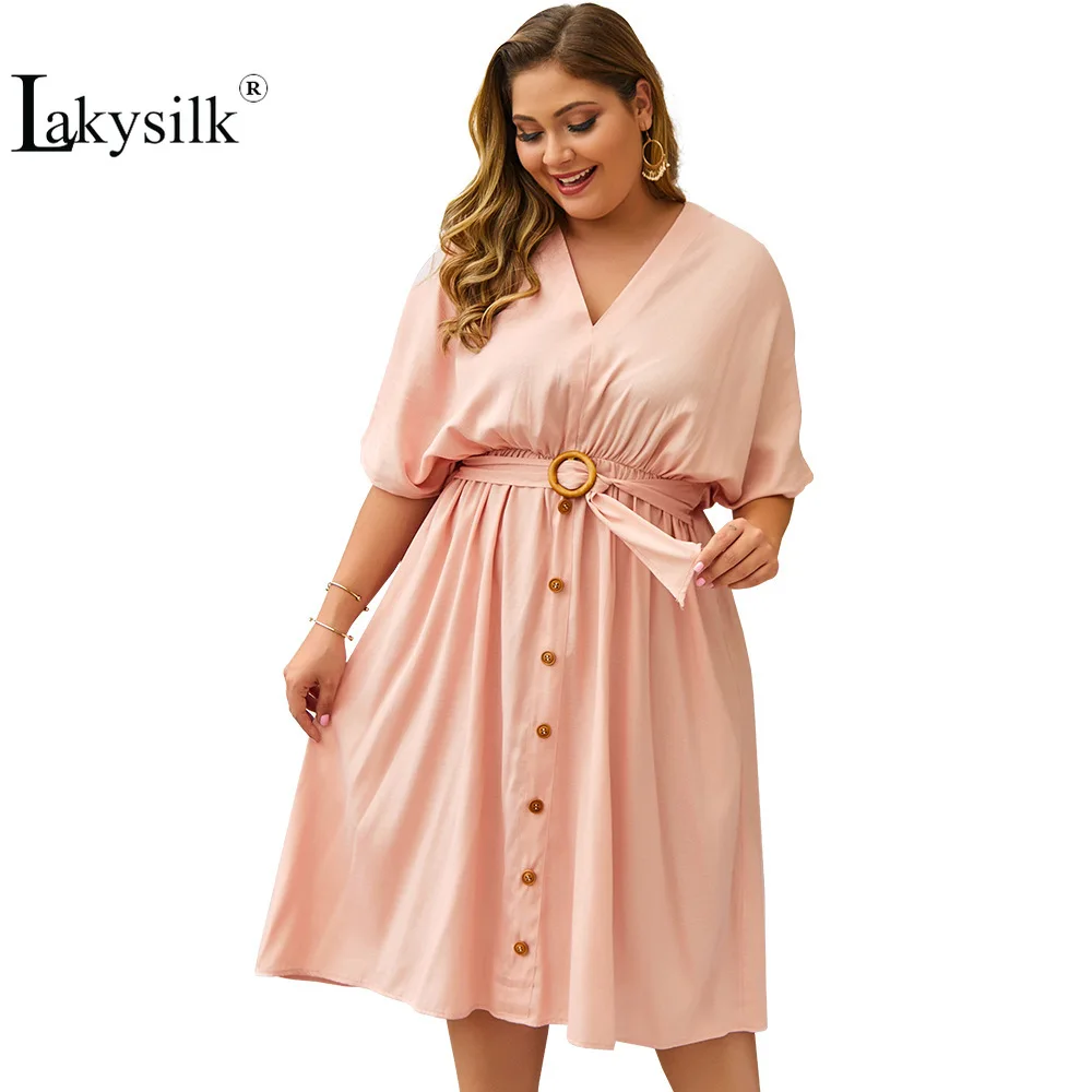 women's plus size pink dresses