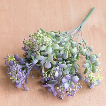 

7 Branches Green Artificial Berry Flowers Bouquet Artificial Fruit Plants Mini Leaf Outdoor Living Room Wedding Decoration