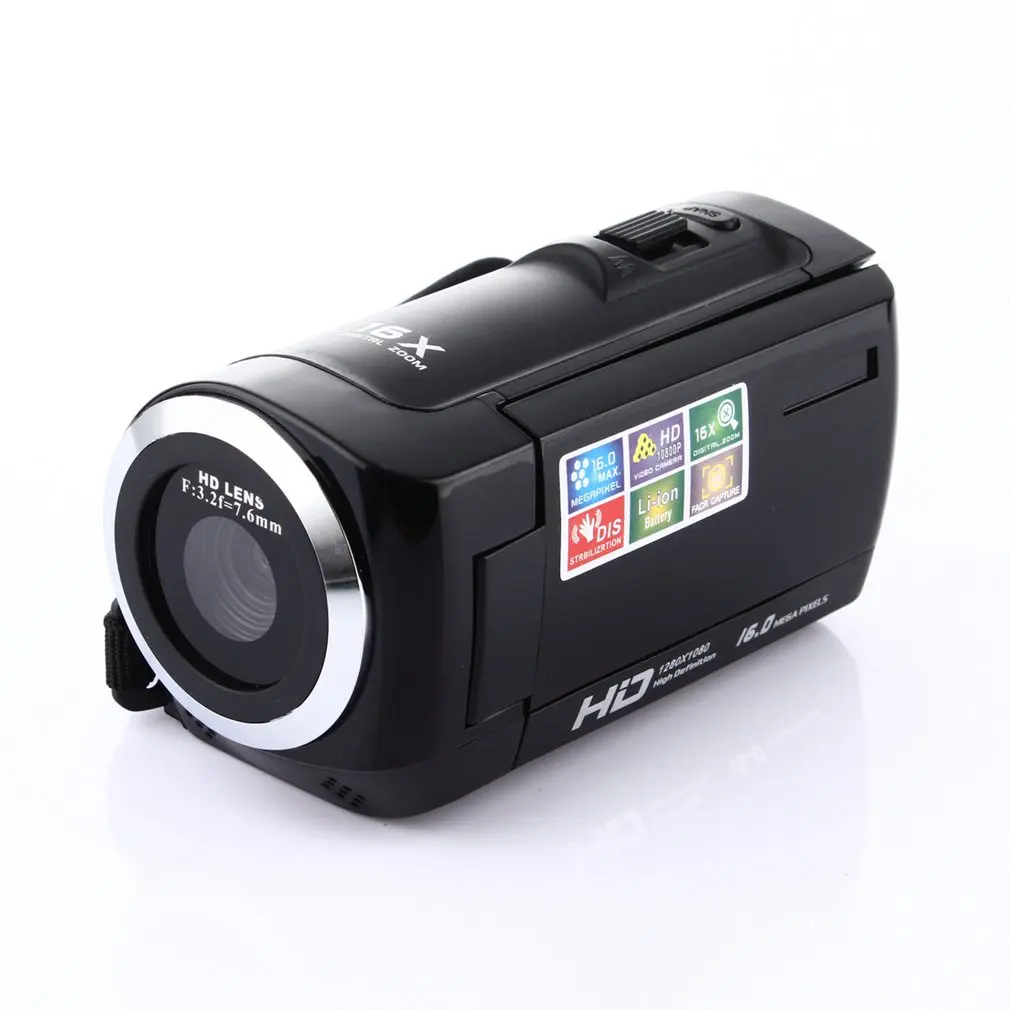 1080P Цифровая камера HDV видеокамера 16MP 16x зум COMS сенсор 270 градусов 2,7 дюймов TFT ЖК-экран