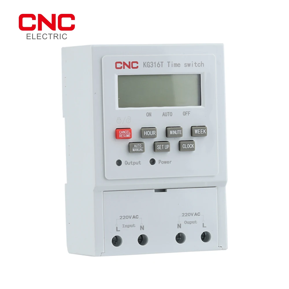 CNC KG316T Din Rail Time Switch LCD display 220V/380V Microcomputer Time Control Switch Strong Anti-interference Ability