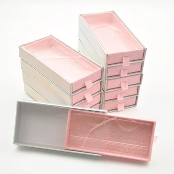 

Wholesale Eyelash Packaging Box Lash Boxes Customize Logo Private Label Faux Cils Mink Eyelashes Package Pink Drawer Case Vendor