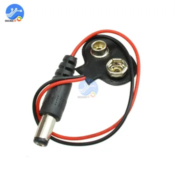 

1pc Experimental 9V DC Battery Power Cable Plug Clip Barrel Jack Connector for Arduino DIY T type