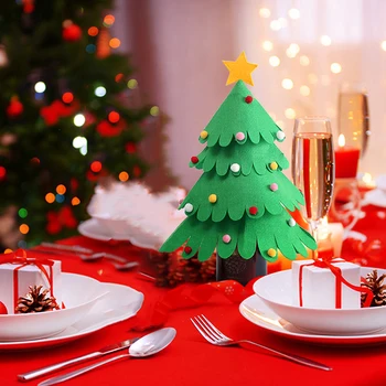 

1pcs Christmas Tree Star Design Wine Bottle Cap Cover Holiday Party Dinner Decor