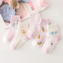 Красивые хлопковые носки; хлопковые спортивные носки для девочек; 5 пар; От 0 до 9 лет повседневные носки; удобные теплые носки; skarpetki meia