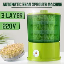 Machine de culture de haricots électrique automatique à 3 couches, 220V, appareil multifonctionnel et sain pour faire pousser des graines, à faire soi-même