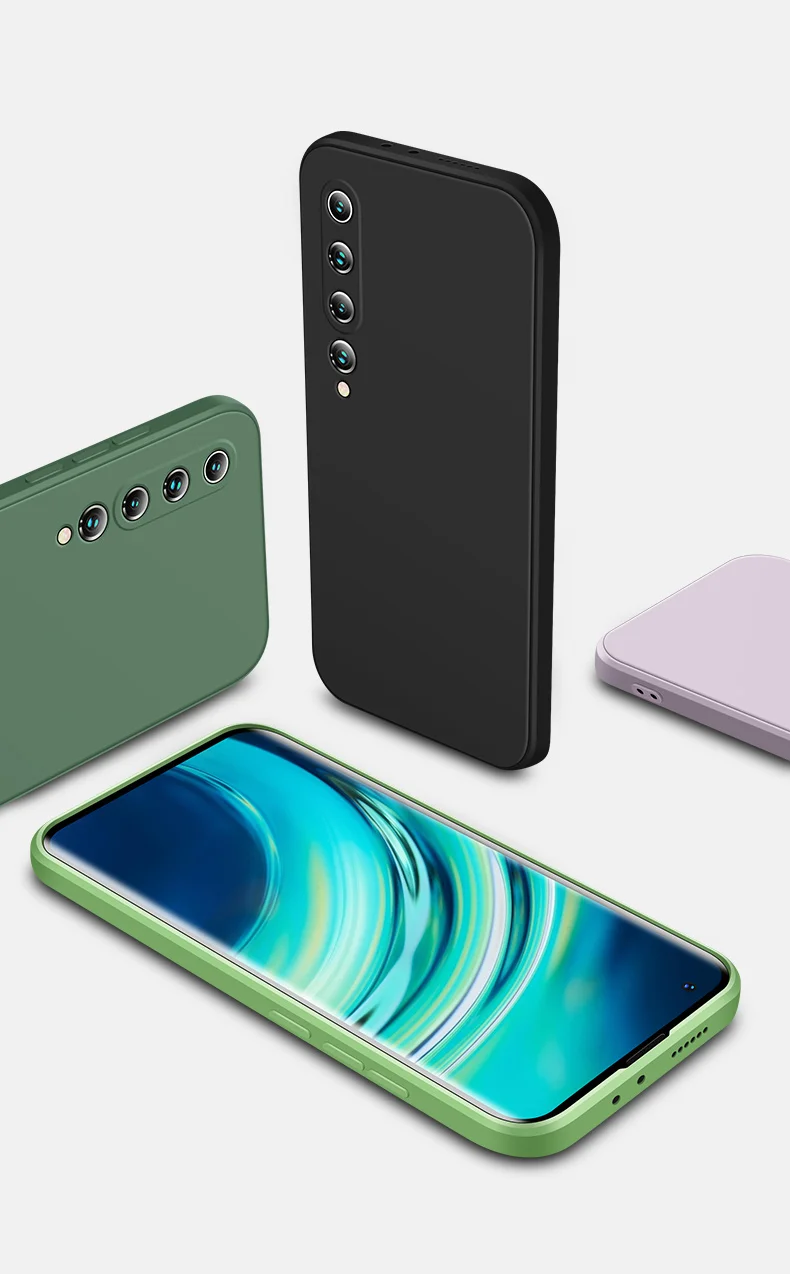 Square Liquid Silicone Case For Xiaomi Mi 8|Mi 9|Mi CC9|Mi 9SE|Mi 10|Mi 10T Lite|Mi 10 Pro|Mi 11|Coque Slim Matte Soft Cover