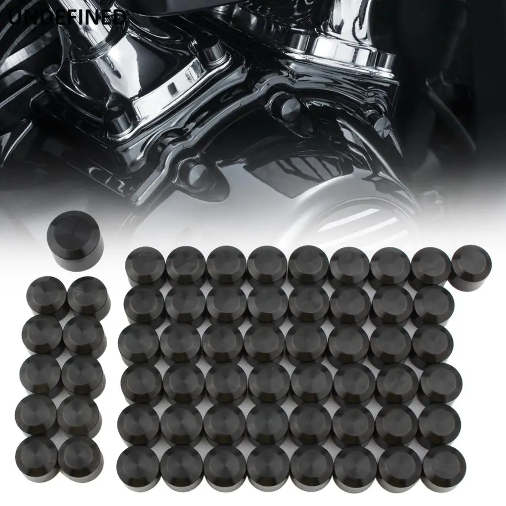 60pcs Motorcycle Head Bolt Covers Motor Primary Screw Caps For Harley Touring Sportster Dyna
