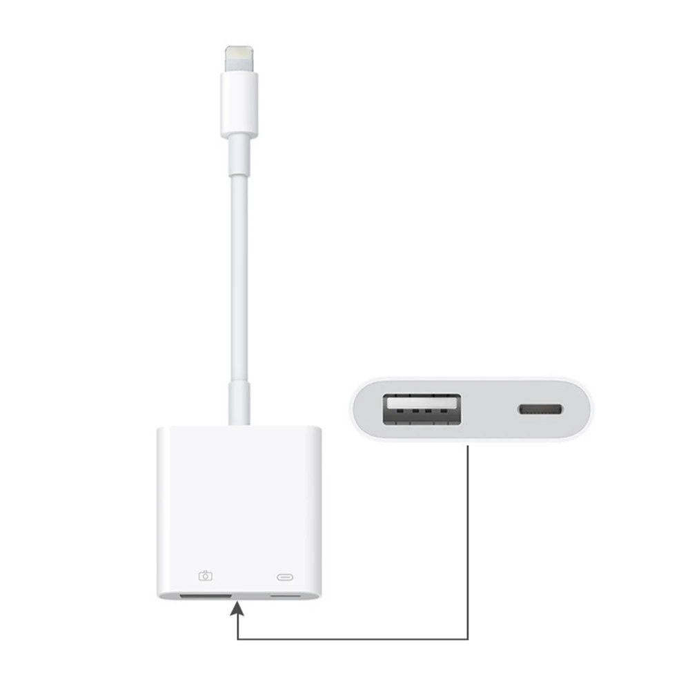 For iPhone iPad 5V Lighting 8Pin for Lightning to USB 3 Camera Adapter