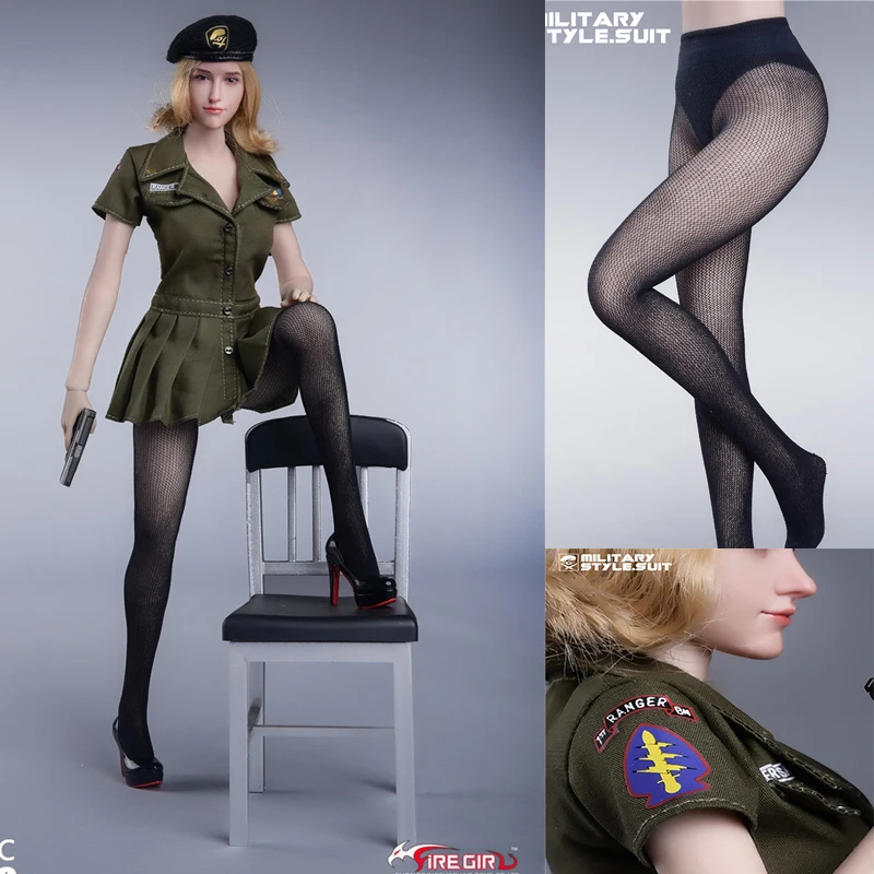 Fire Girl Toys 1/6 FG070 Военный стиль бесшовные колготки серии костюм(Триколор) Fit 12 дюймов Женская игровая фигурка военного тела