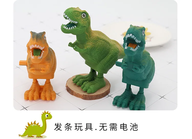 On Dinosaur Toy Prizes Jumping Wind-up Toy CHILDREN'S Toy Plastic Small Unisex Children Section Random Color