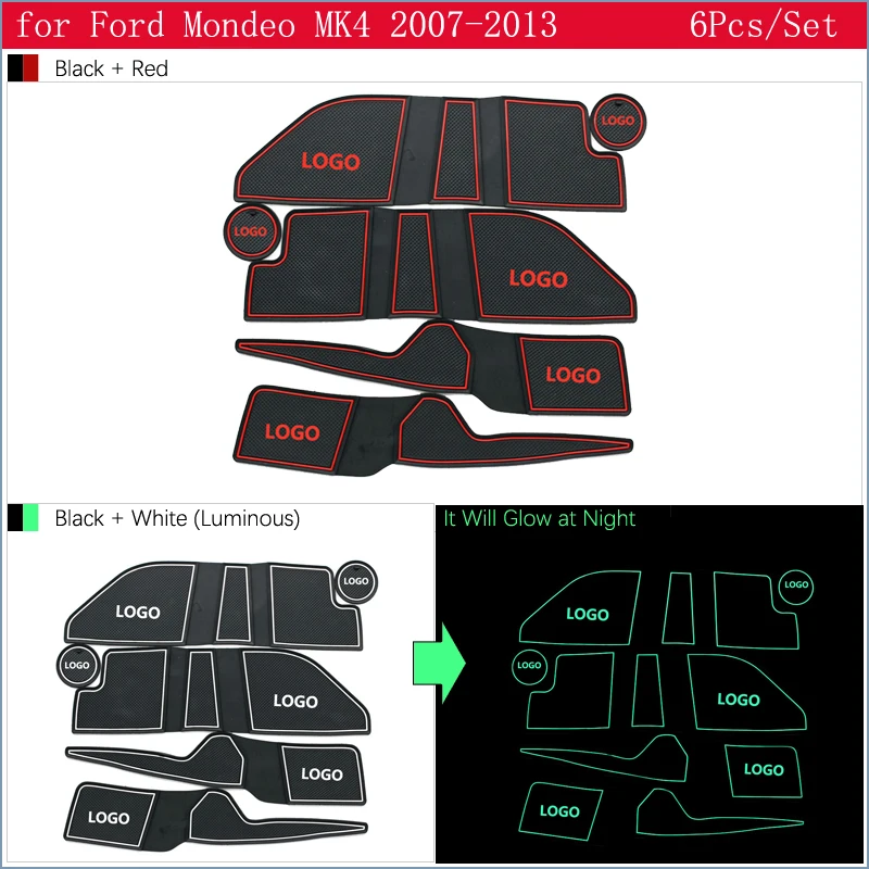 Для Ford Mondeo 2007~ 2012 MK4 противоскользящими резиновыми затворный слот подставка под кружку, Салонные подложки чашки Coaster подушки 2008 2009 2010 2011 2013