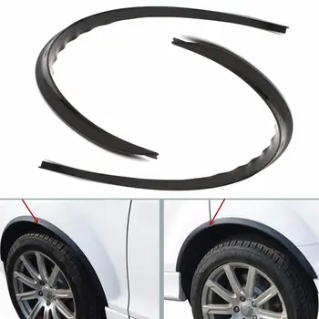 

2Pcs/pair Universal Black Car Carbon Fiber Large Round Arc Strip Protector Wheel Eyebrow Decal Sticker For Fender