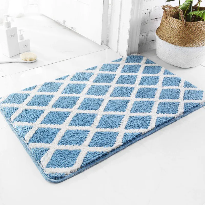 

Floor Carpet Bathroom Mat Concise Geometric Patterns Absorbent Doormat Anti-Slip Carpet Foot Pad Rug Area Blanket Home Supplies