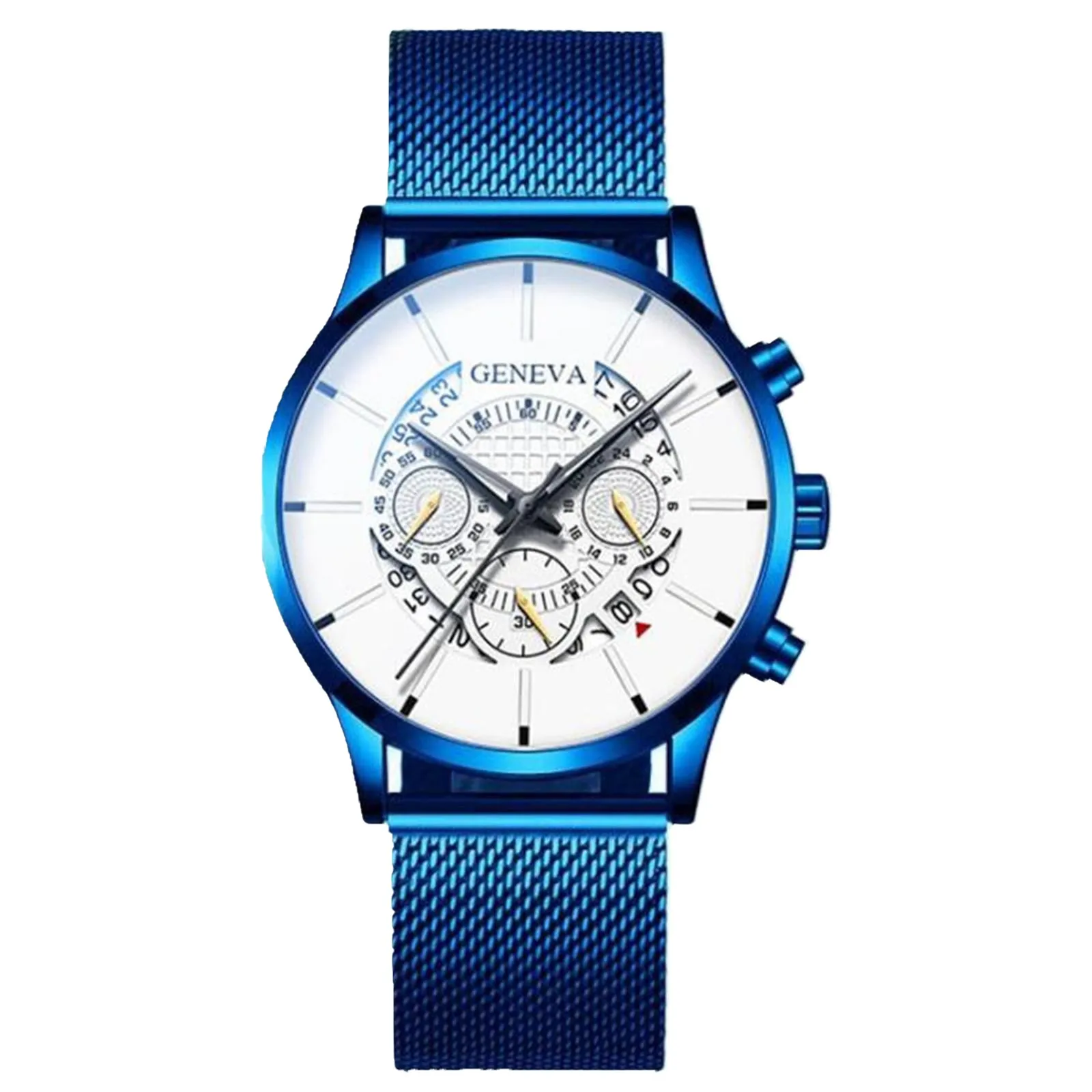 Reloj analógico de acero inoxidable para hombre, nuevo accesorio de pulsera de cuarzo resistente al agua con calendario, complemento Masculino de marca de lujo con diseño informal, perfecto para negocios - Imagen 2
