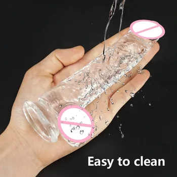 Realistic Silicone Dildo Jelly Dildo Sex Toy For Women With Thick Glans Real Dong With Powerful Suction Cup Stiff Cock Sex Toys 3