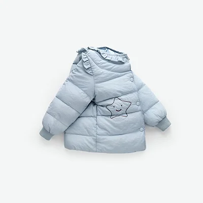 blue Одежда для девочек пуховики модная детская одежда зимнее пальто, куртки для девочек, теплая хлопковая одежда для детей возрастом от 1 года до 7 лет - Цвет: blue