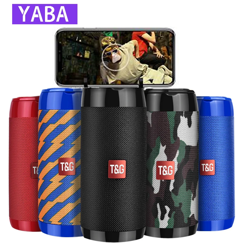 

YABA TG113C Portable Bluetooth Speaker with FM Radio Subwoofer Column Wireless Loundpeakers with Phone Holder