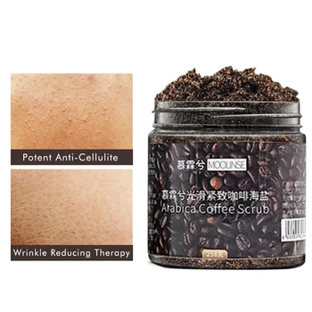

258G Coffee Scrub Sea Salt Exfoliating Whitening Massage Cream Anti Cellulite Body Scrub Treatment
