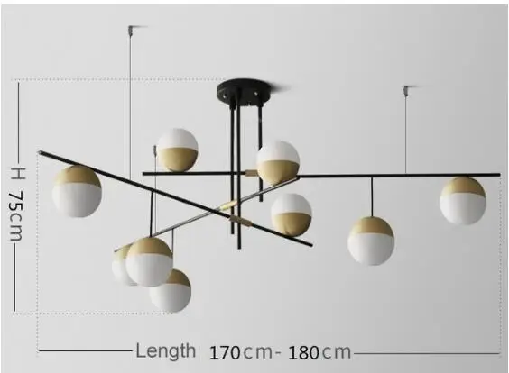 Постмодерн роскошный подвесной светильник для гостиной дизайнерский орех творческая личность вилла ресторан стеклянные шаровые подвесные светильники