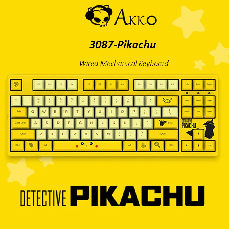 Оригинал AKKO 3087 желтая Проводная Механическая игровая клавиатура с