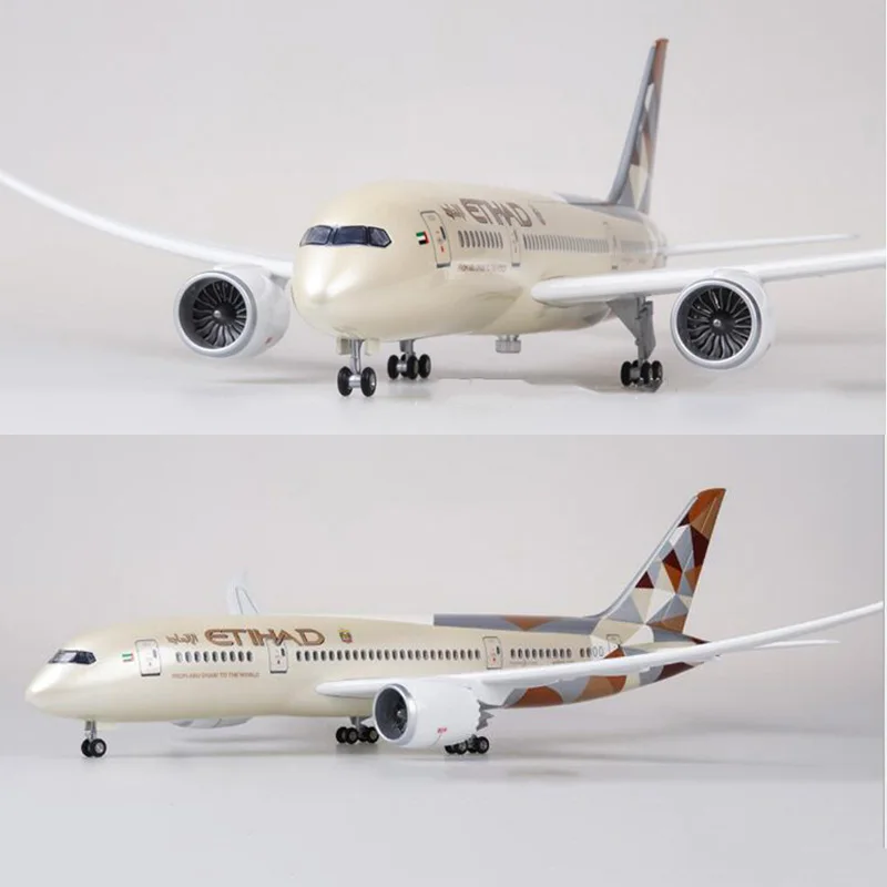 43 см самолет 1/130 масштаб моделирование Boeing B787 самолет ETIHAD Модель самолетов проблесковый маячок и колеса литой под давлением пластиковые игрушечные самолеты