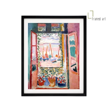 

Matisse framed artwork Interior with a Goldfish Bowl aluminum picture frame with matboard 30x40cm