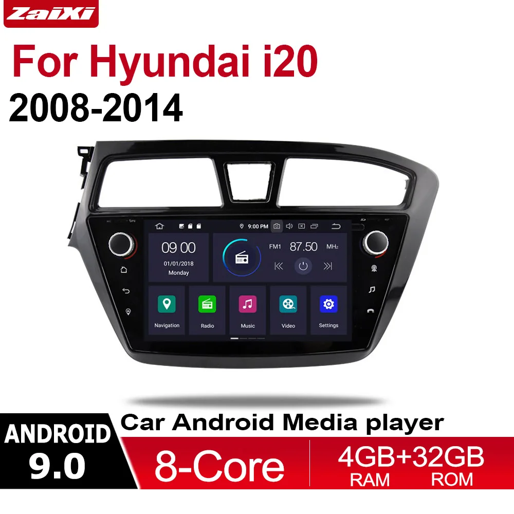 Standard machine ZaiXi 2 Din Автомобильный мультимедийный плеер Android 9 авто радио для hyundai i20 2008~ DVD gps 8 ядер 4 Гб+ 32 ГБ Bluetooth WiFi - Цвет: Standard machine