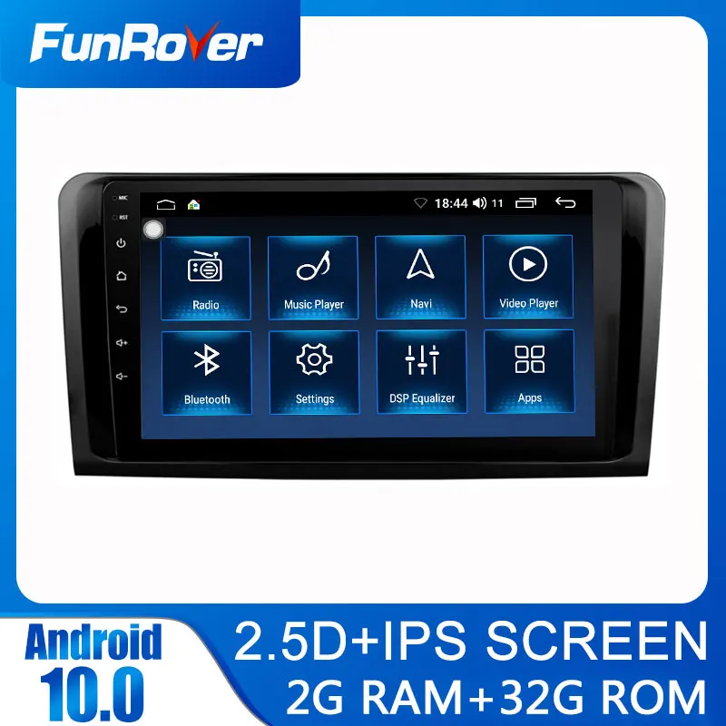 Funrover android 10 0 2.5D + IPS автомобильный dvd Мультимедиа Радио для Mercedes Benz ML ML350 W164 GL X164 ML320