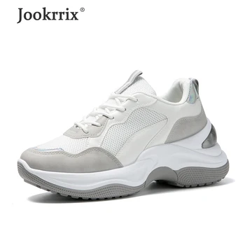 

Jookrrix 2020 Women Spring Increased 7CM Wedges Thick Sole Shoes For Female Fashion Chunky Sneakers Lady Brand Shoes ZD2668