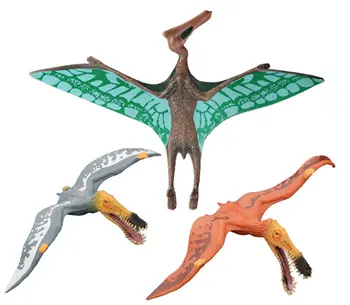 

[ Funny] 3pcs/lot 3 Colors Jurassic Anhanguera Pterosauria Dinosaur model Action Figures PVC Animal doll toy baby kids gift