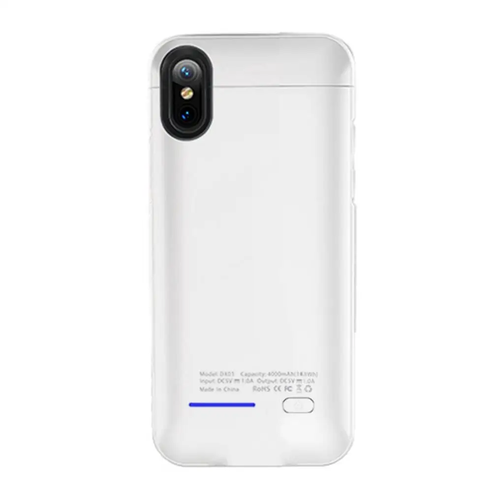 4000 мАч Внешний Аккумулятор Чехол для iPhone внешний портативный резервный аккумулятор зарядное устройство перезаряжаемый внешний аккумулятор чехол для телефона s - Цвет: Белый
