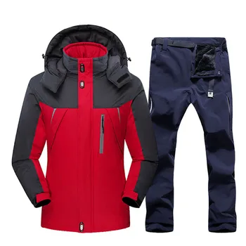 

Men's Ski Suit Windproof Waterproof Skiing Snowboarding Jackets And Pants Winter Outdoor Sports Ski Set Men Warm Fleece Jackets