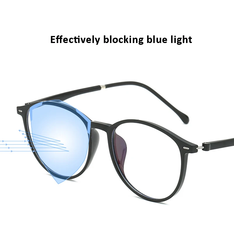 Круглый анти-синий светильник, очки для компьютера, защита, блокировка, игровой синий луч, очки для снятия усталости, брендовые дизайнерские очки