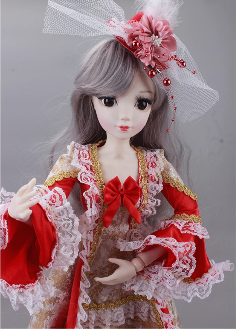 Новое поступление 60 см BJD кукла сменная одежда роскошный красный ретро простые свадебные платья девочки игрушка платье(только платья