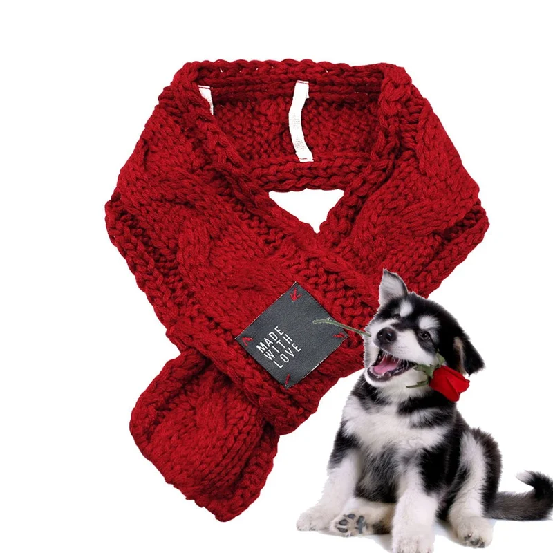 Winter Dog Accessories Knitting Dog Scarf Warm Neck Decor for Puppy Cat Christmas Pet Accessories Warm Pet Neckerchief