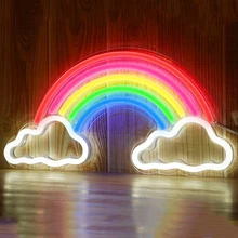 

LED Neon Light Colorful Rainbow Neon Sign Lamp Hello Wall Sign Bedroom Decoration Hanging Night Lamp Home Party Wedding Decor