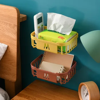 

Bathroom Storage Hook Organizer Holder Hanger Mounted Hanging Seamless Organizer Shelf Rack Shaving Strong Adhesive Free Drill