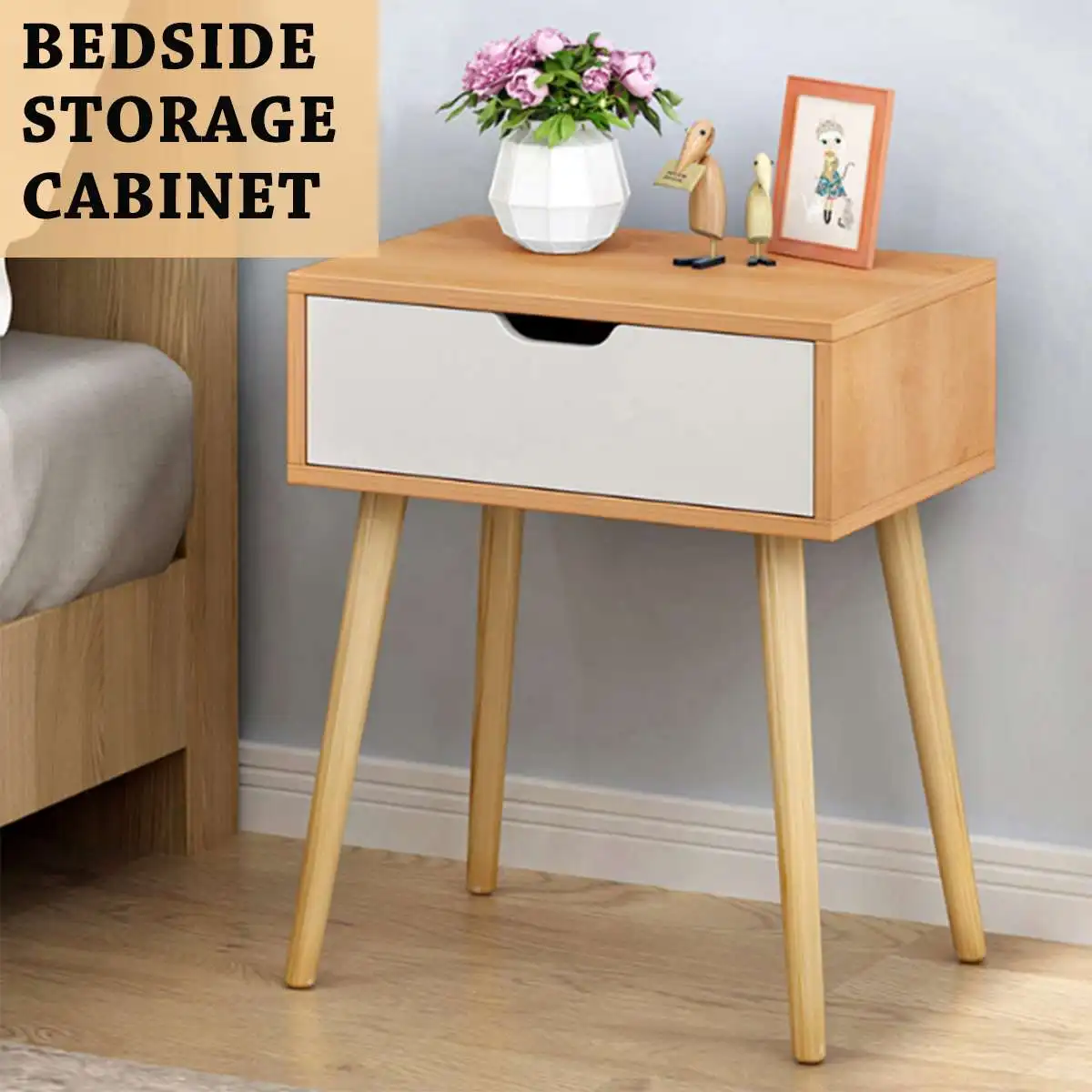 

Simple Modern Bedstand Home Furniture Night Table Living Room Nordic bedside storage cabinet Bedroom Nightstand Filing Storage