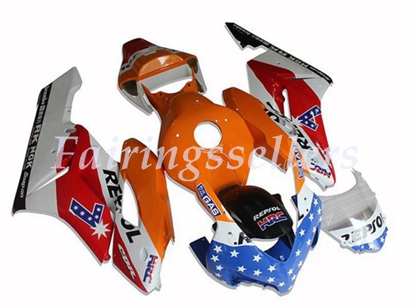 

(Injection mold) New ABS Full Fairing Kit 100% Fit For Honda CBR1000RR cbr1000 04 05 2004 2005 Fairings White and Orange