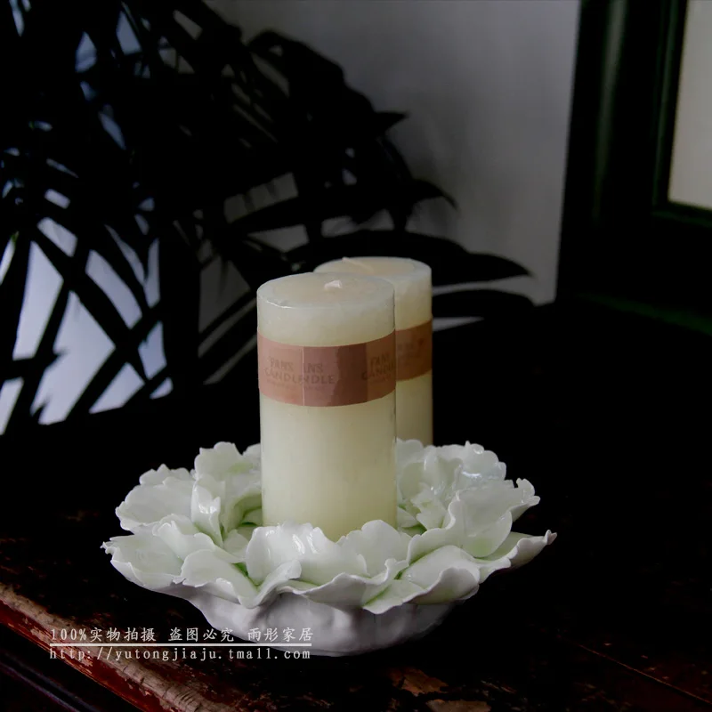 Винтажный белый скандинавский подсвечник роскошный романтичный керамический