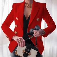 2021 Women's New Solid Color Fashion Sexy Multi Buttons Summer And Autumn Casual Suit Office Wear Elegant Short Coat