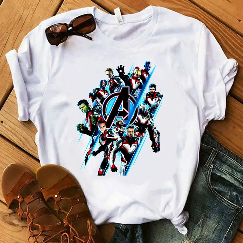 Новая футболка Для женщин Marvel фильма мстители завершающей Vogue Футболка с принтом короткий рукав Harajuku Стиль футболка одежда для улицы; Одежда для одежды - Цвет: 8007