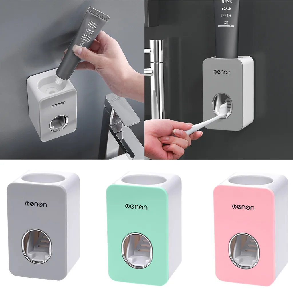 New Automatic Toothpaste Dispenser Set Wall Mount Stand Holder Extrusion Bathroom Accessories Home Squeezers | Дом и сад