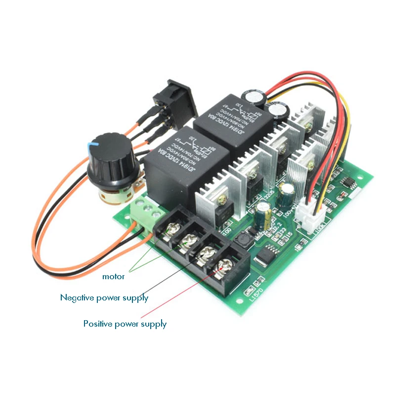 DC 12V 24V 36V 60A двигатель высокой мощности регулятор скорости с регулируемой реверсивной Кисть Мотор вперед обратный контроллер