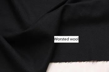 

free ship 80% wool True black Worsted wool fabric price for 1 meter 59“ wide