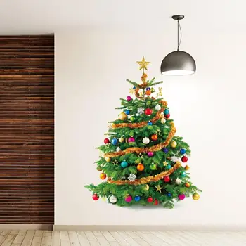 

Christmas Decorations For Home Bedroom Wall Stickers Waterproof Mildew-proof Creative Christmas Tree Sticker Wallpaper for walls