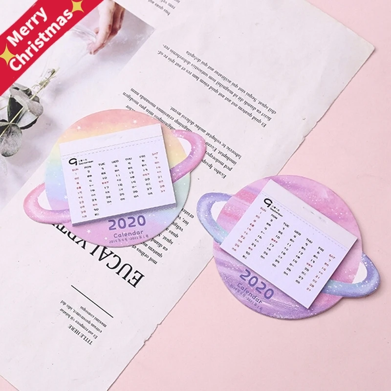2020 креативные настенные наклейки с цветными планетами и календарем портативные