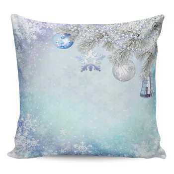 

Christmas Snowflake Leaves Bell Pillow Covers Cases Pattern Cover Cushion Pillowcase Square Print